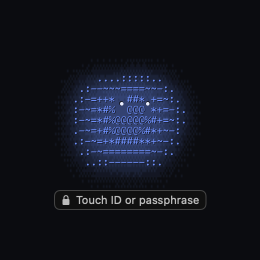 The wake gate. Touch ID or passphrase.