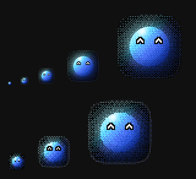 The Dock icon at 16, 32, 64, 128 and 256.